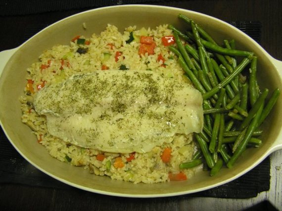 basa with vegetable rice